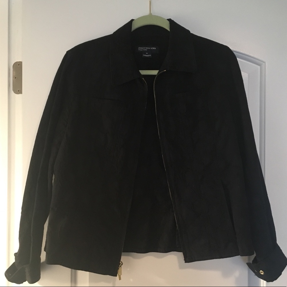Black spring embroidered jacket